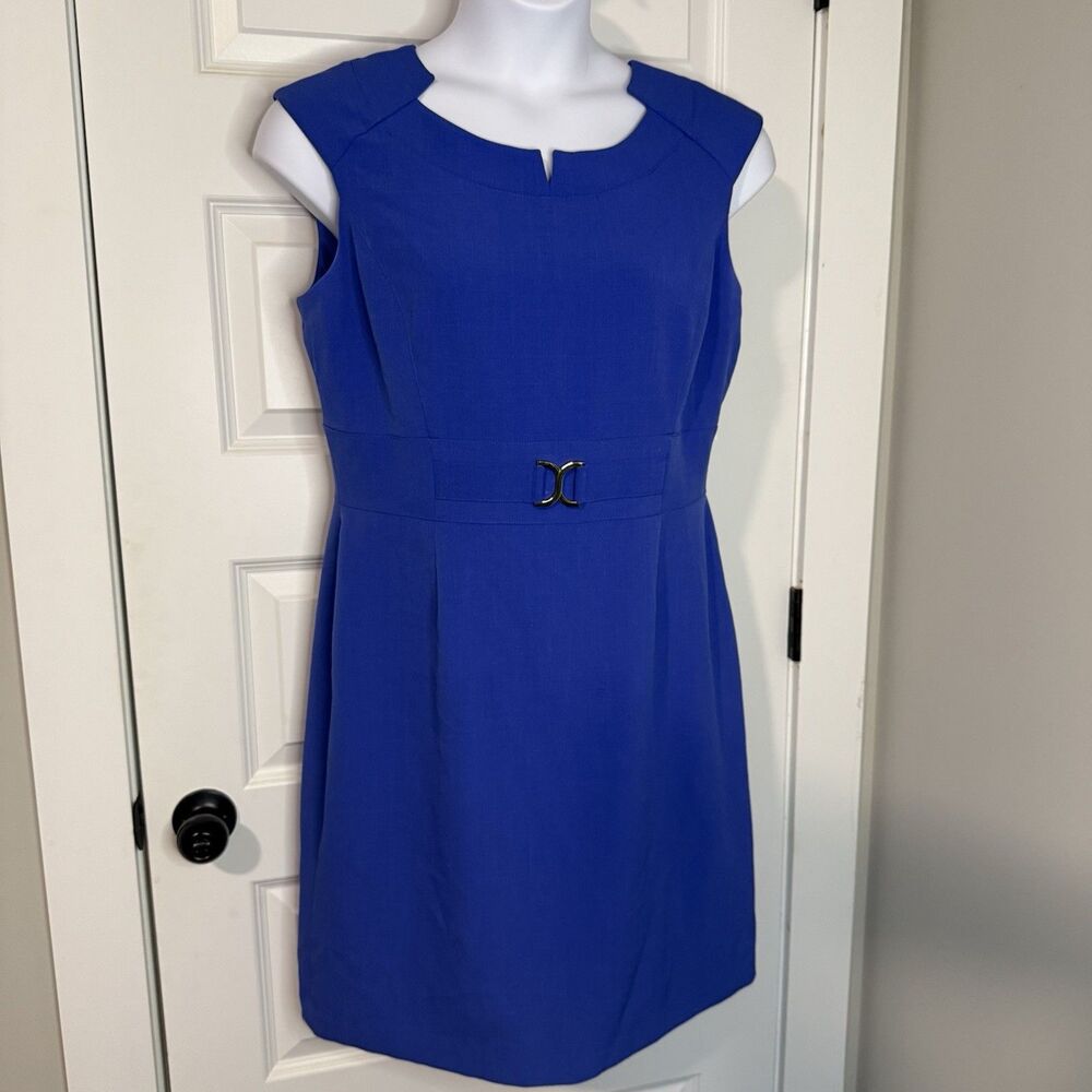 Chelsea Rose Royal Blue Womens Cap Sleeve Sheath Dress Size 16Textured